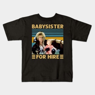 Jareth Goblin King Babysister For Hire Kids T-Shirt